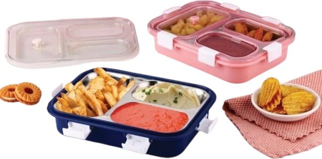 divea Lunch box for kids 3 Containers Stainless Steel School Lunch Box-picture-18