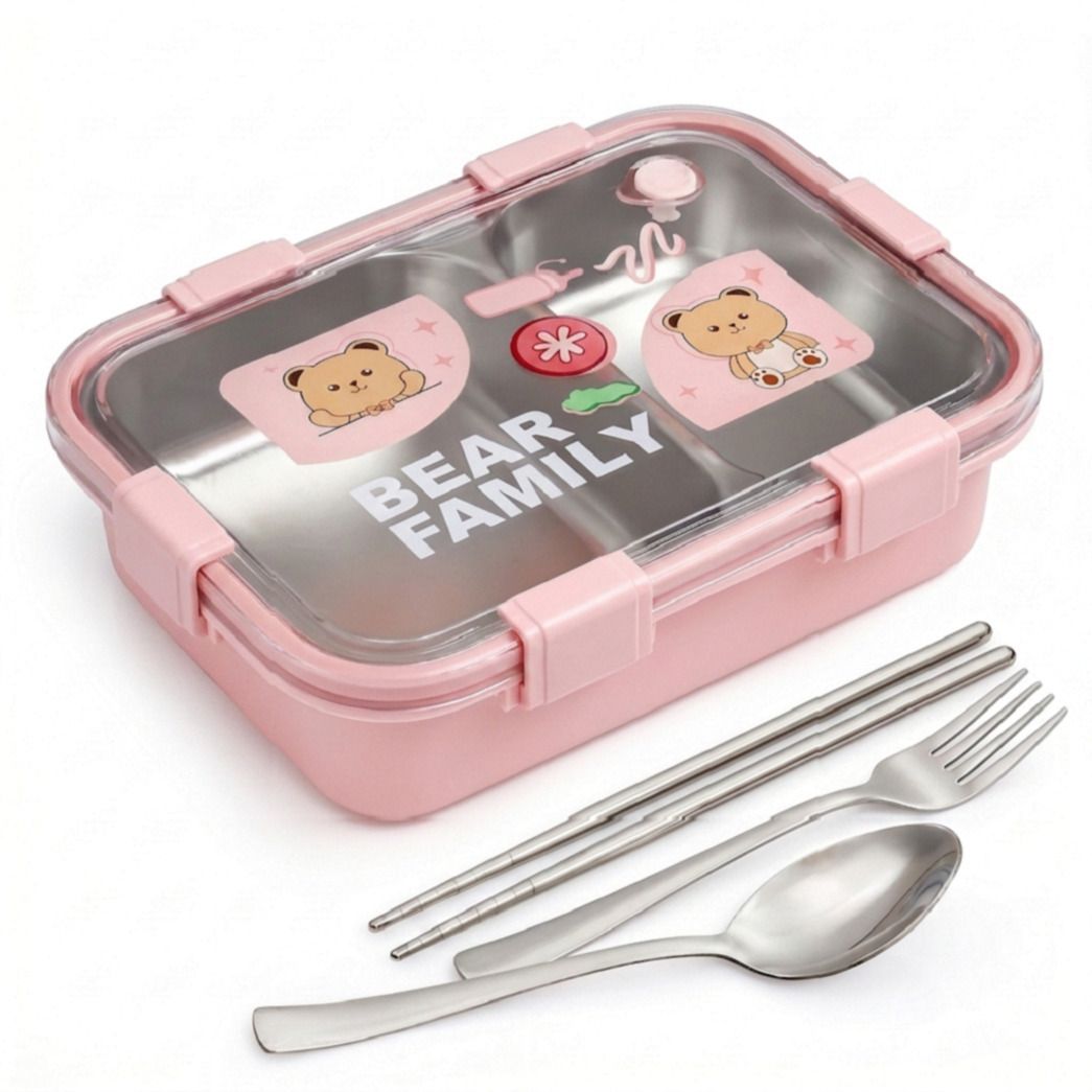 Bento Beer FAmily 2 Compartment Schol Collage Office 1 Containers Plastic School Lunch Box-image-19