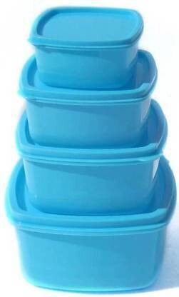 2400 ml, 1400 ml, 800 ml, 400 ml Plastic Grocery Container (Pack of 4, Blue) 4 Containers Lunch Box-image-19
