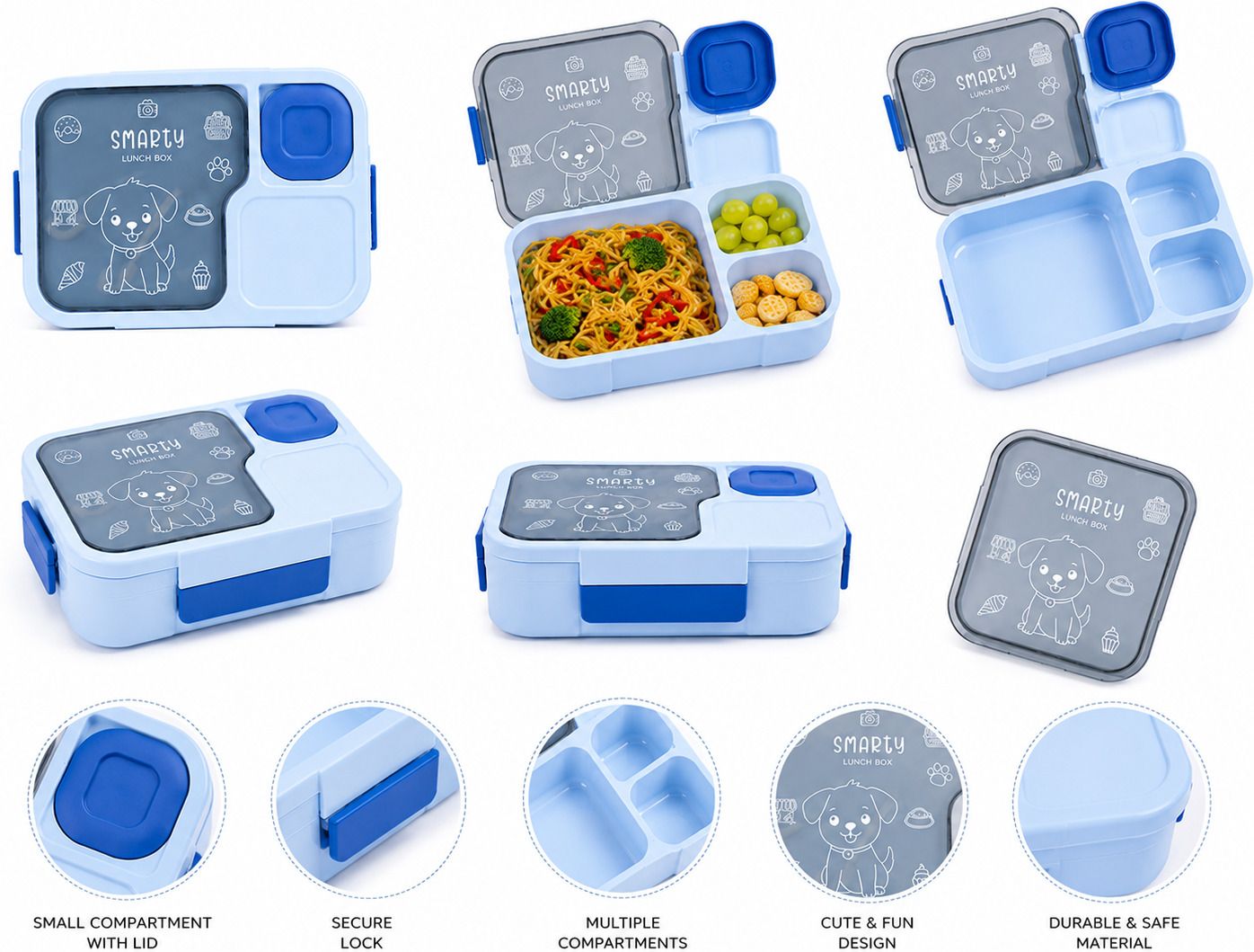 BL smarty 3 Containers Plastic School Lunch Box-image-22