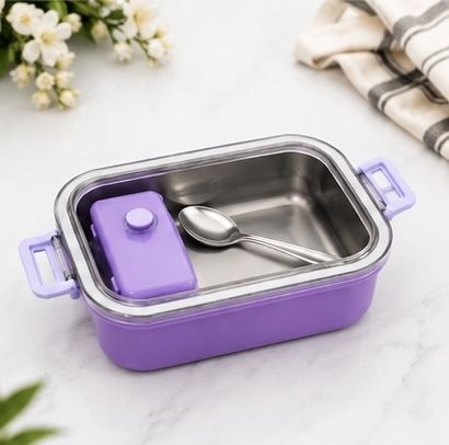 divshakti Steel Lunch Box 2 1 Containers Stainless Steel Office Lunch Box-picture-33