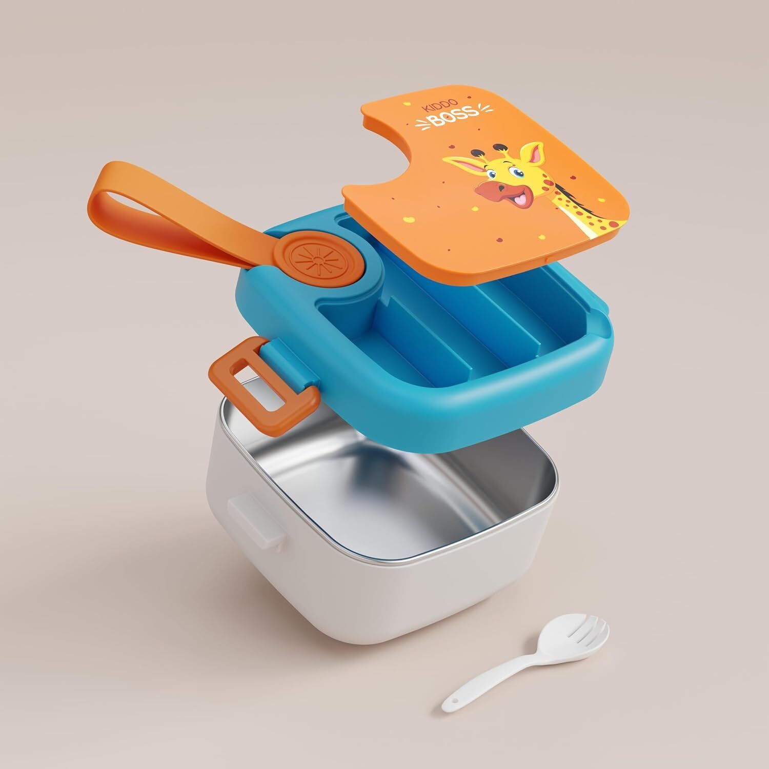Lunchmate Mini Stainless Steel Kiddo Boss Lunch Box with Spoon, 1 Containers Stainless Steel School Lunch Box-image-18
