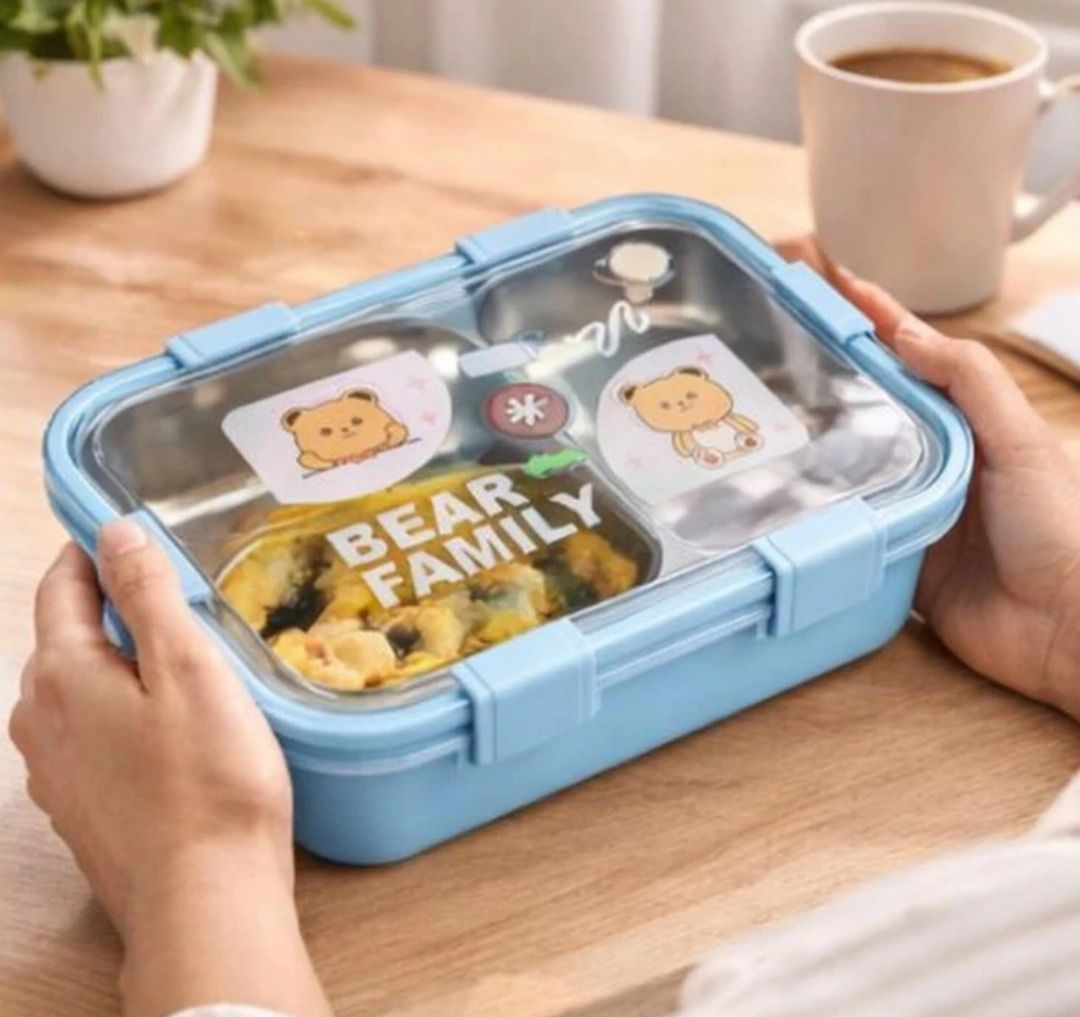 Beer family school lunch box 3 Containers Stainless Steel School Lunch Box-image-8