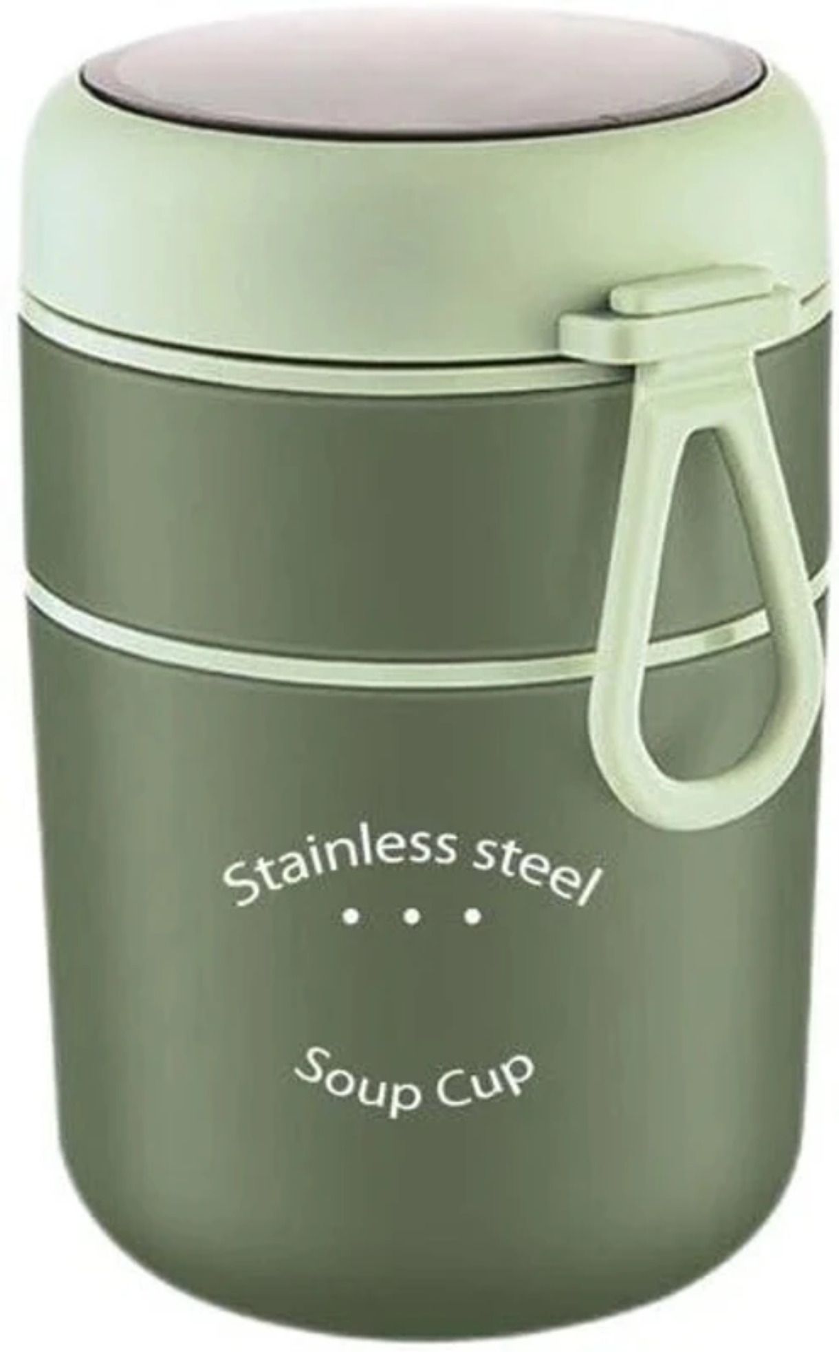 green soup flask 6720 2 Containers Stainless Steel Office Lunch Box-image-3