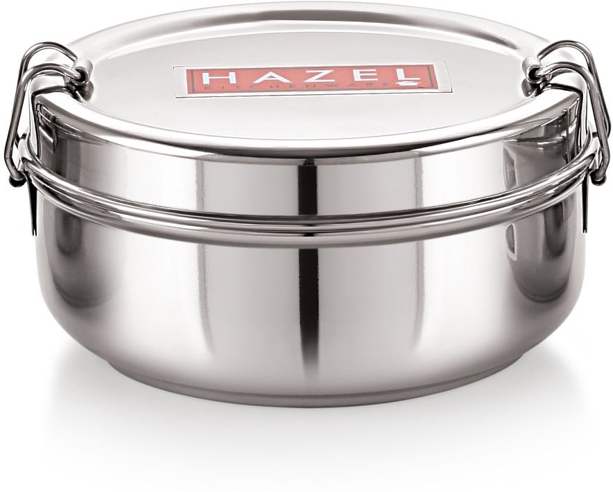 hazel Stainless Steel Traditional Design Tiffin Lunch Container with Locking Clip, 500 ML 1 Containers Lunch Box-picture-21