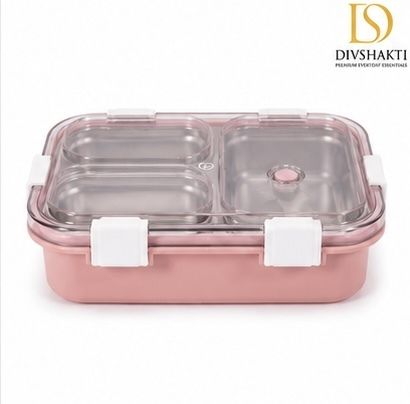 divshakti Stainless Steel Lunch Box 45 3 Containers Stainless Steel Office Lunch Box-picture-23