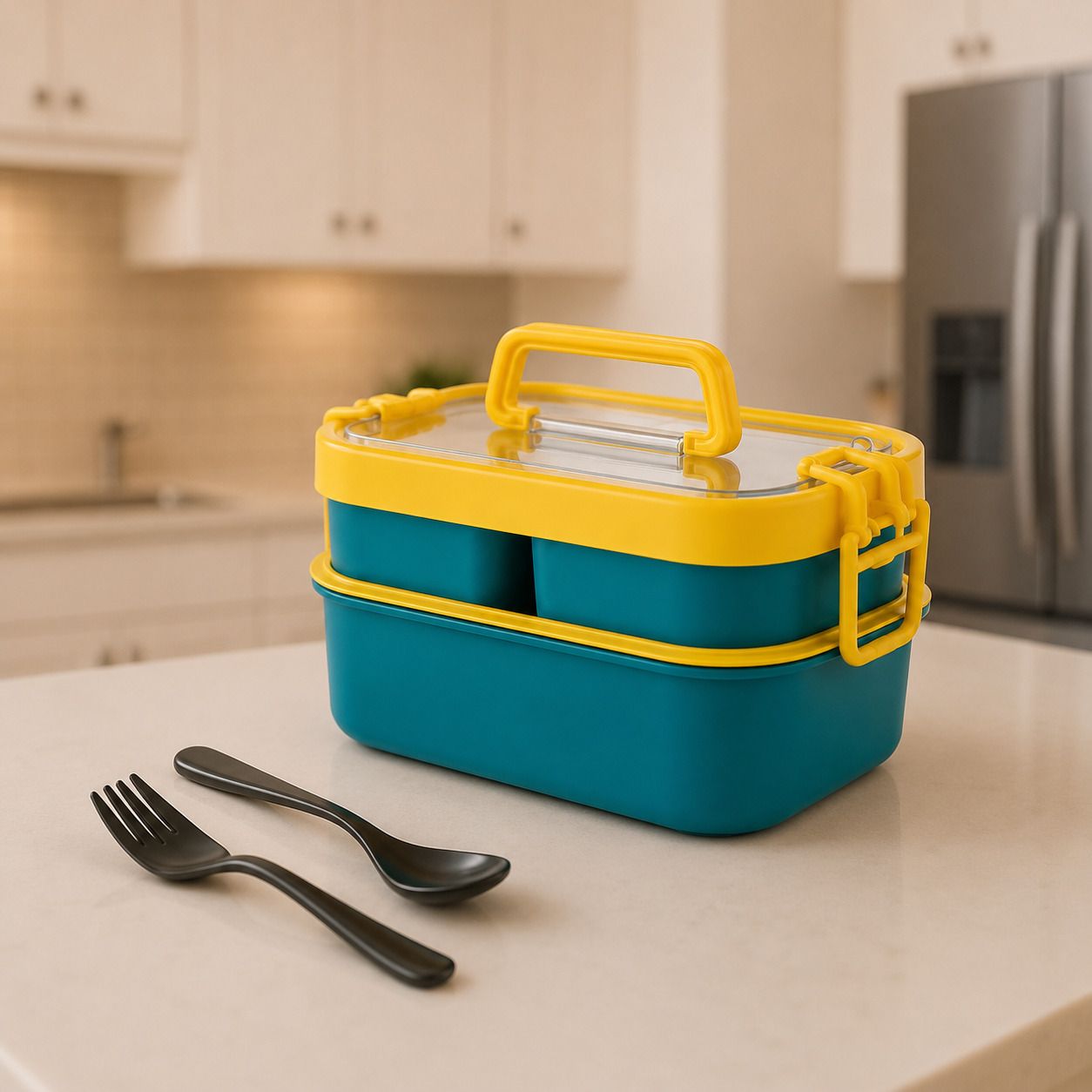 divshakti DSS947 2 Containers Plastic College Lunch Box-picture-13