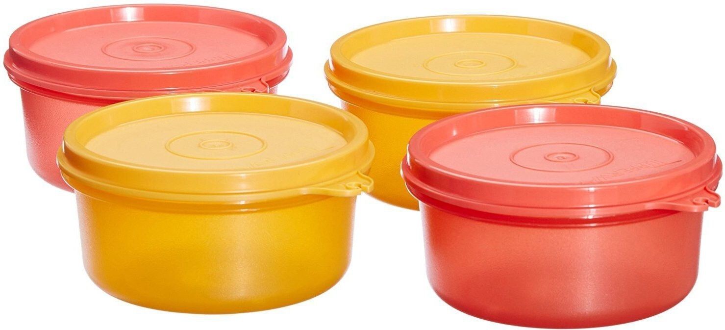 tupperware Tropical Twins Round 4 Containers Lunch Box-picture-25