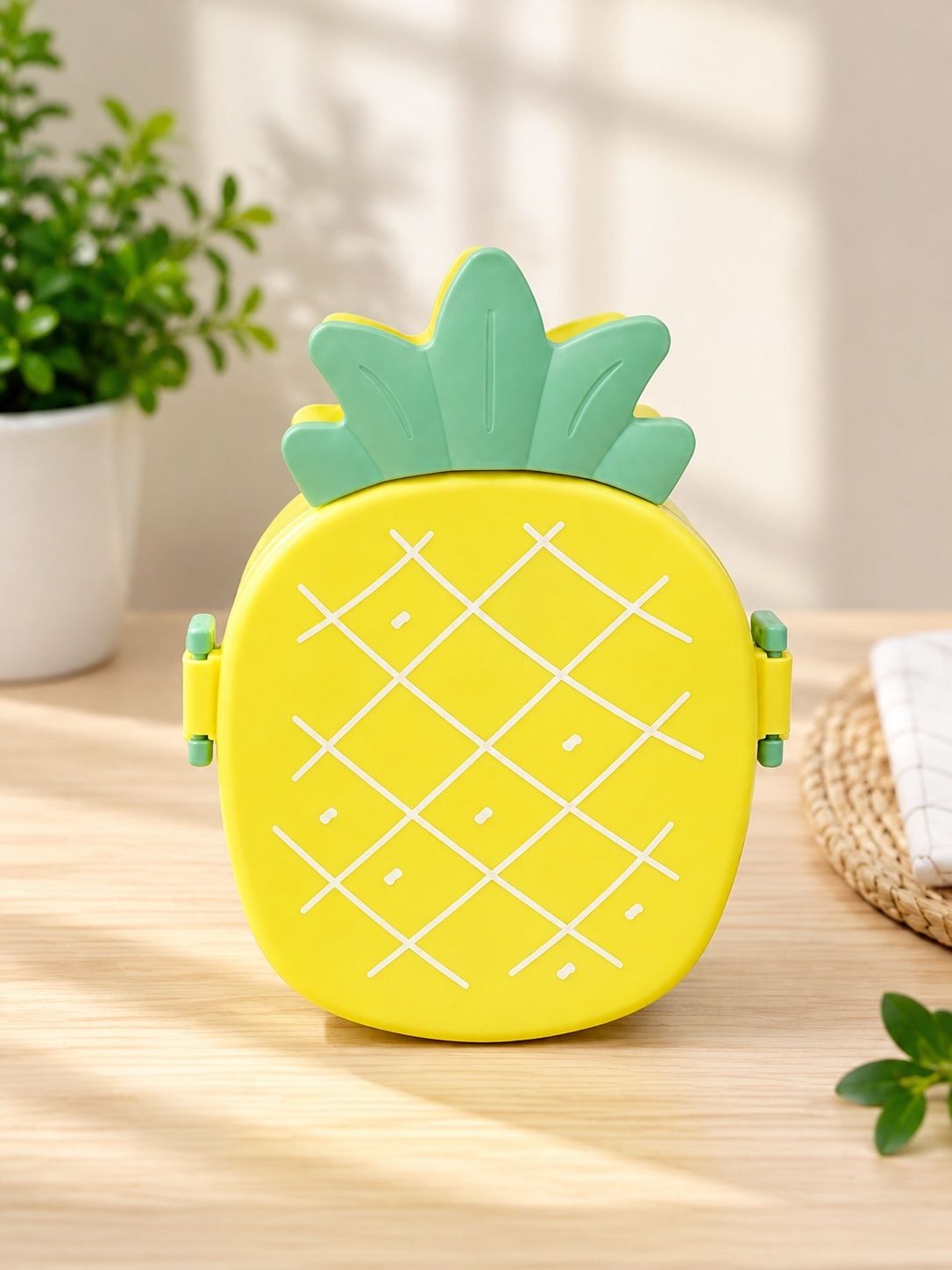 Pineapple launch box 1014 3 Containers Plastic School Lunch Box-image-45