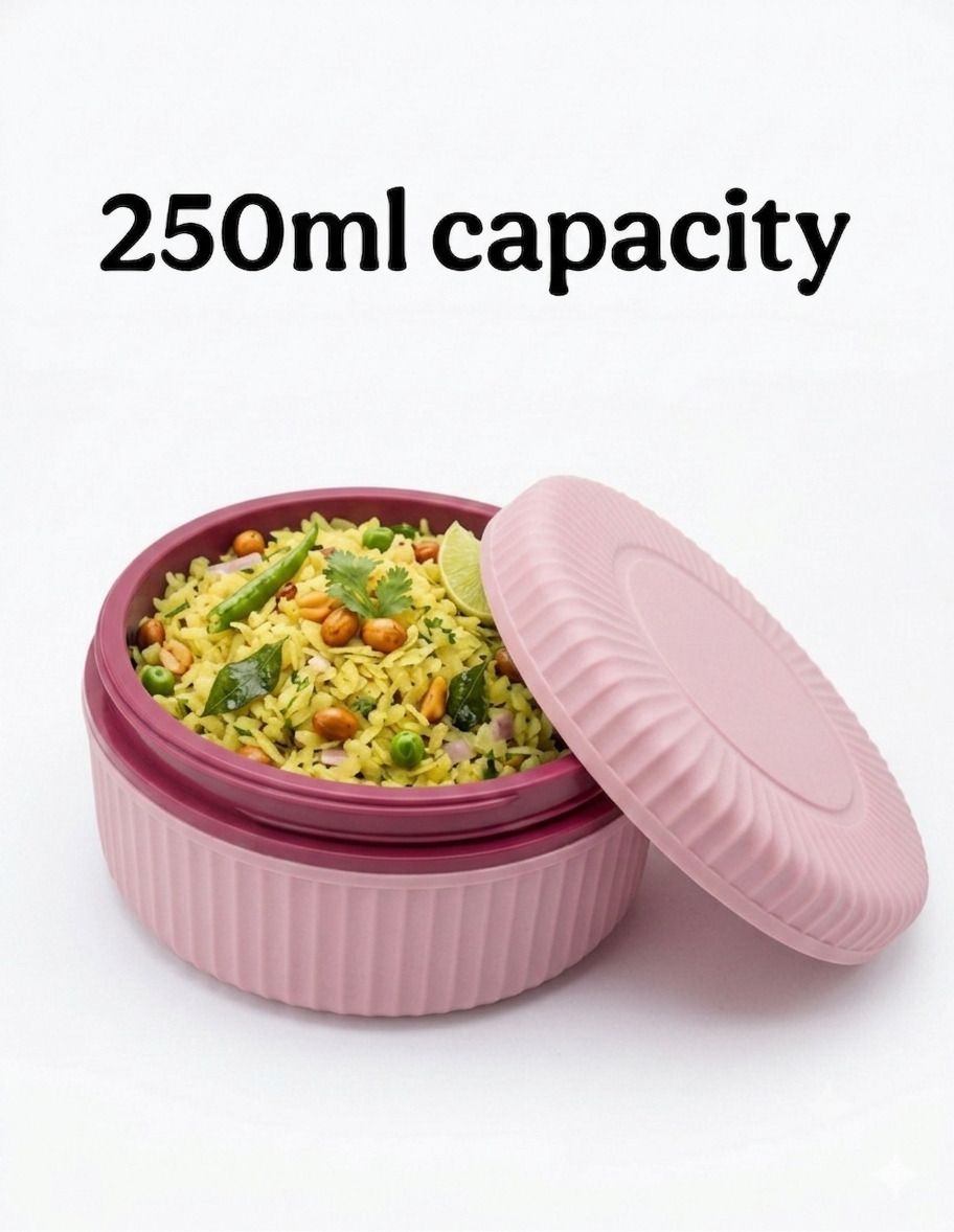 Round Insulated Lunch Box with Stainless Steel Inner Bowl, Double Leak-Resistant 1 Containers Stainless Steel, Plastic Office Lunch Box-image-16