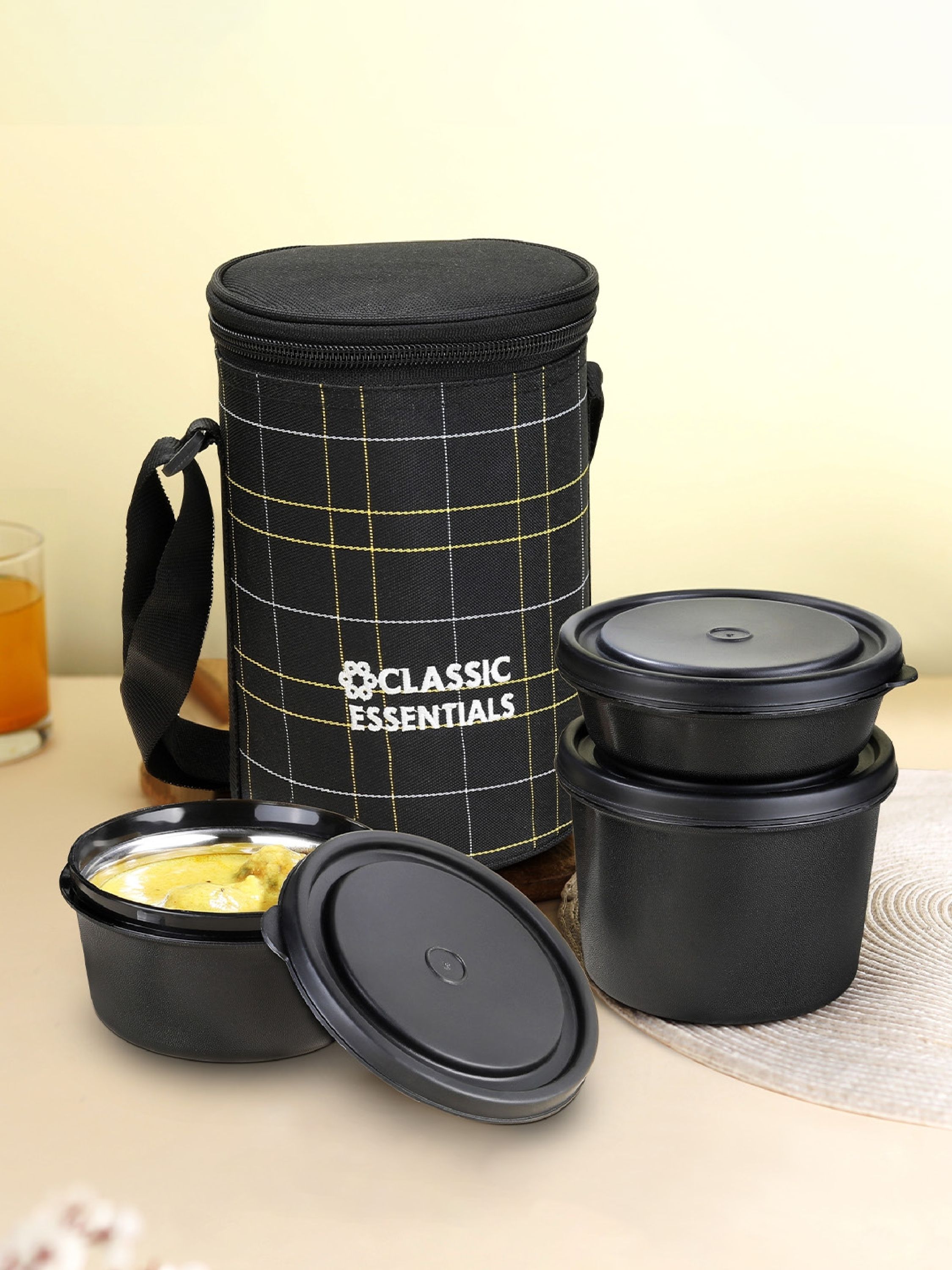 Microwave Safe Stainless Steel Lunch Box | Insulated Fabric Bag | Leak Proof 3 Containers Lunch Box-image-38