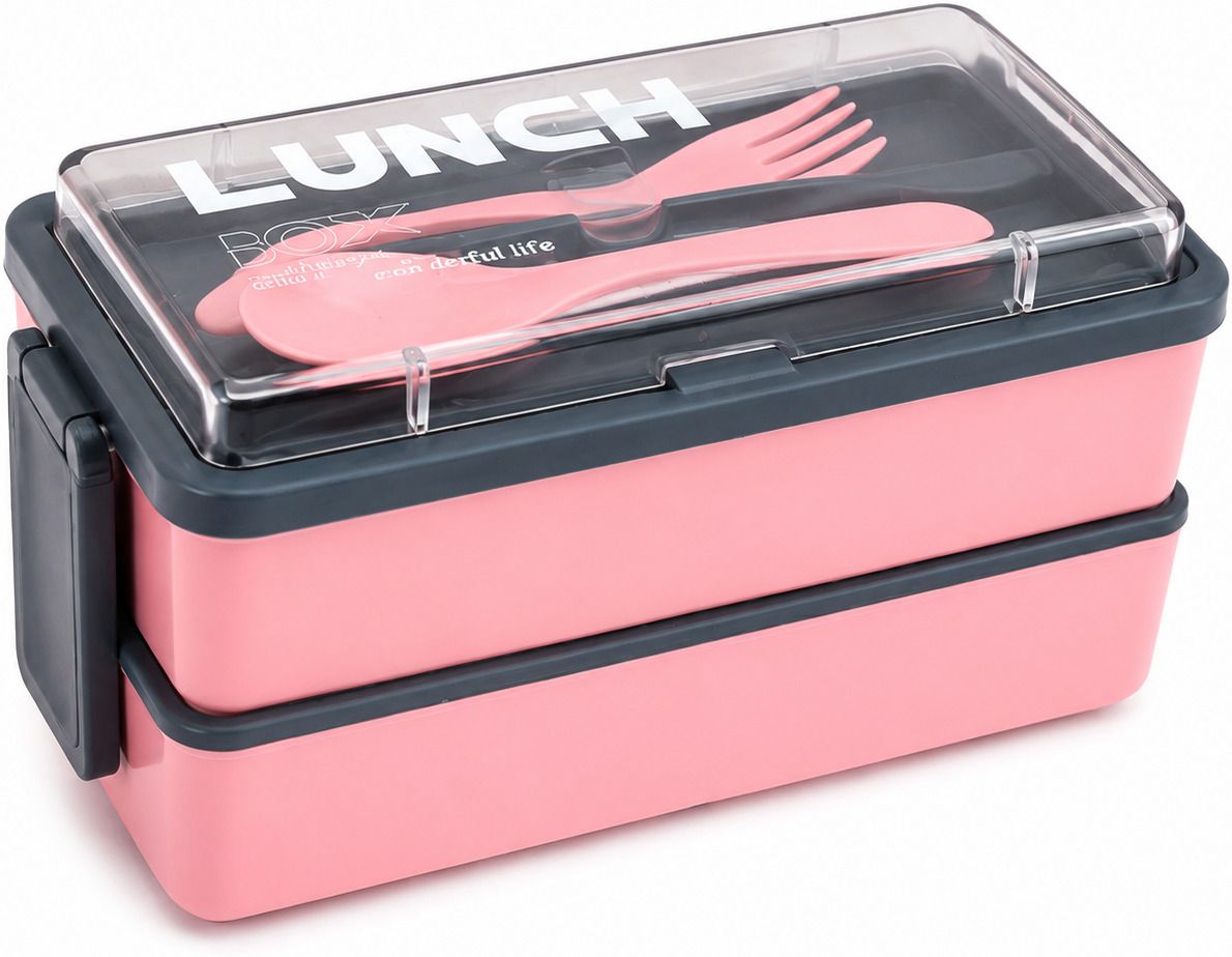 lionkitch 2 tier lunch box spoon and fork , lunch box for office school and college 1 Containers Plastic Office Lunch Box-picture-27
