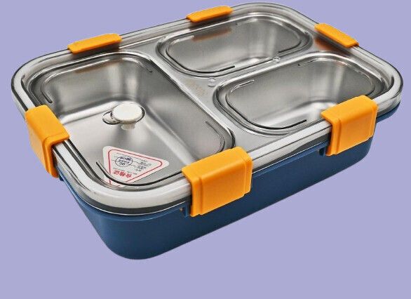 vsell Stainless Steel Bento Leak Proof Kids Lunch Box with Sealed Lid & Chopstick_A079 3 Containers Stainless Steel, Plastic Office Lunch Box-picture-30
