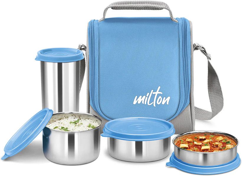 Tasty 3 Insulated Stainless Lunch Box, 3 Containers (200 ml, 350 ml, 500 ml) 3 Containers Stainless Steel Office Lunch Box-image-17