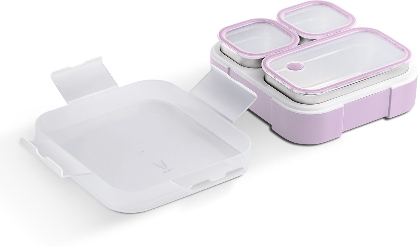 Bentobox 3 Containers Stainless Steel School Lunch Box-image-29