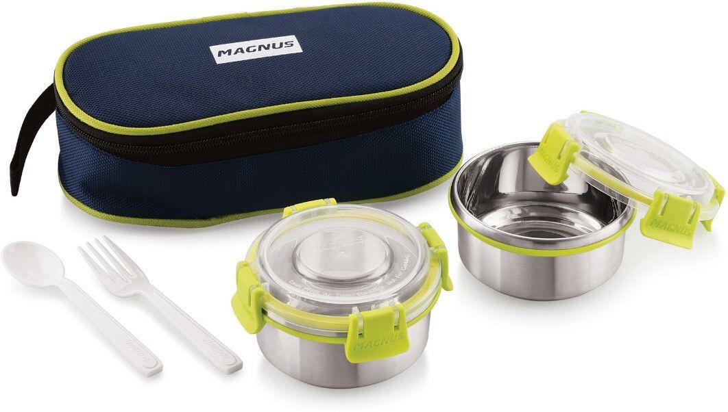 magnus Clip Lock, Leak Proof Containers & Bag, Stainless Steel 2 Containers Lunch Box-picture-7