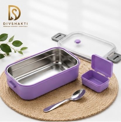 divshakti Steel Lunch Box 22 1 Containers Stainless Steel School Lunch Box-picture-38