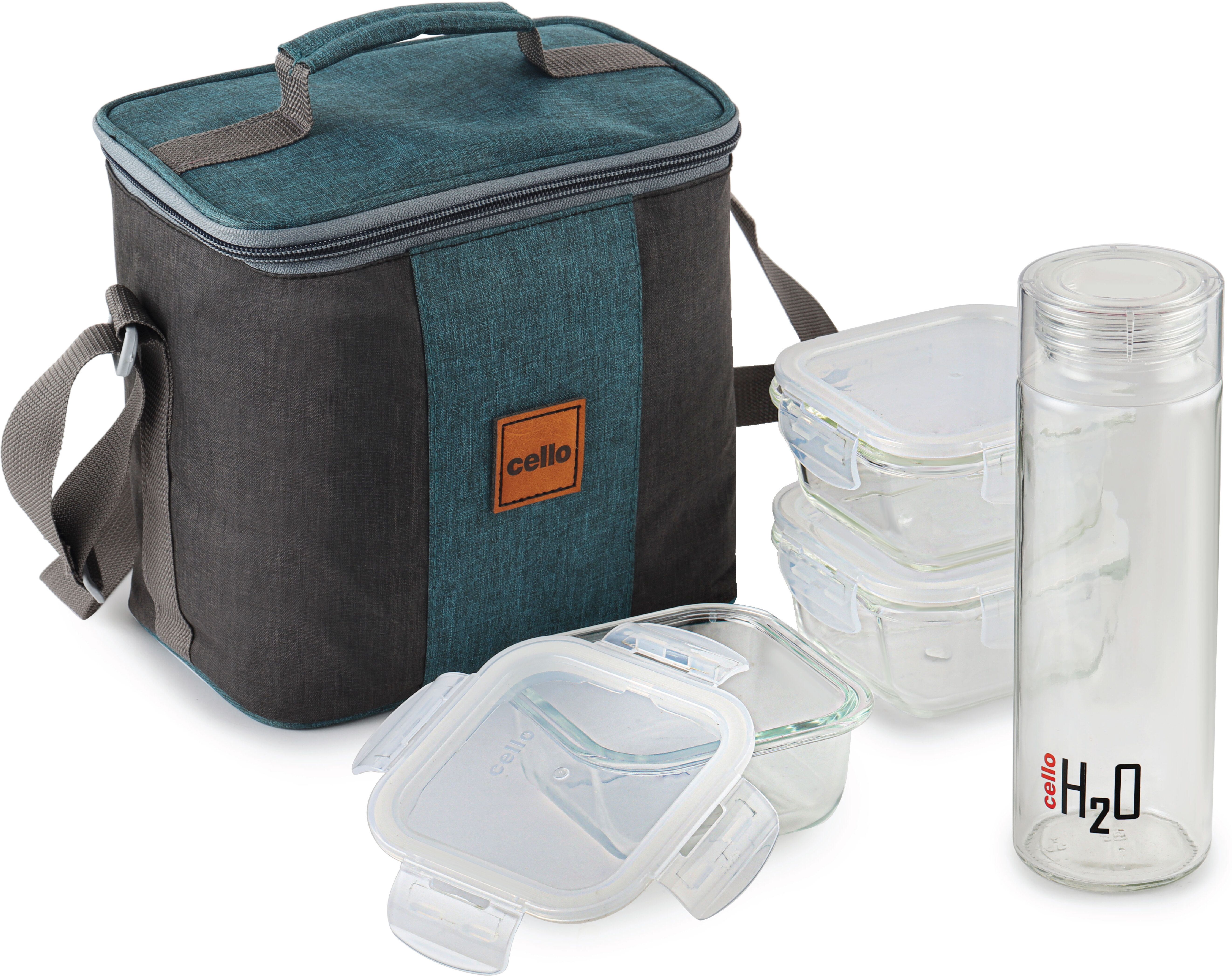 Elite Square Bottle Lunch box 4 pcs set 4 Containers Lunch Box-image-36