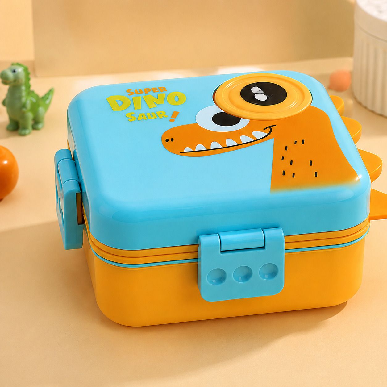 tenykart Moda Bay Super Dino Saur 2 Containers Plastic School Lunch Box 6 Containers Polypropylene School Lunch Box-picture-16