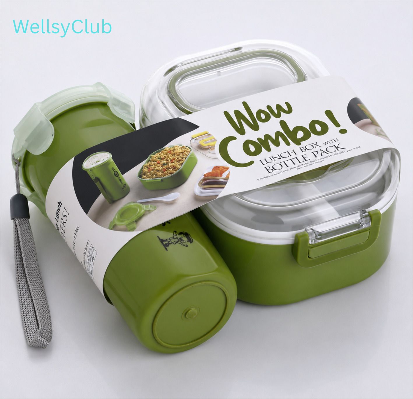 wellsy club Lunch Box with Bottle | Portable Meal Box for Office, School & Travel 1 Containers Plastic School Lunch Box-picture-45
