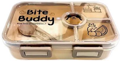 bestt BROWN BITE BUDDY 1 Containers Plastic School Lunch Box-picture-2