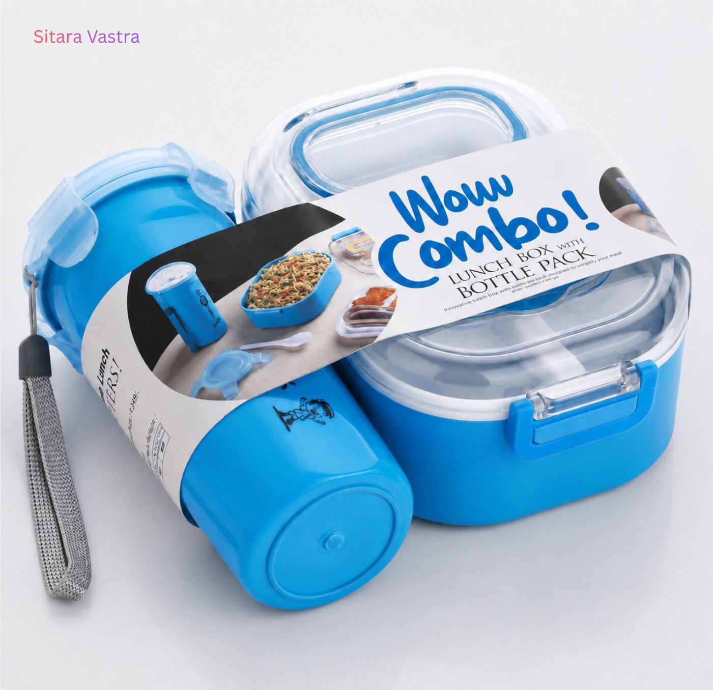 Lunch Box with Bottle Combo | Microwave Safe 3 Compartment Box 1 Containers Plastic School Lunch Box-image-44
