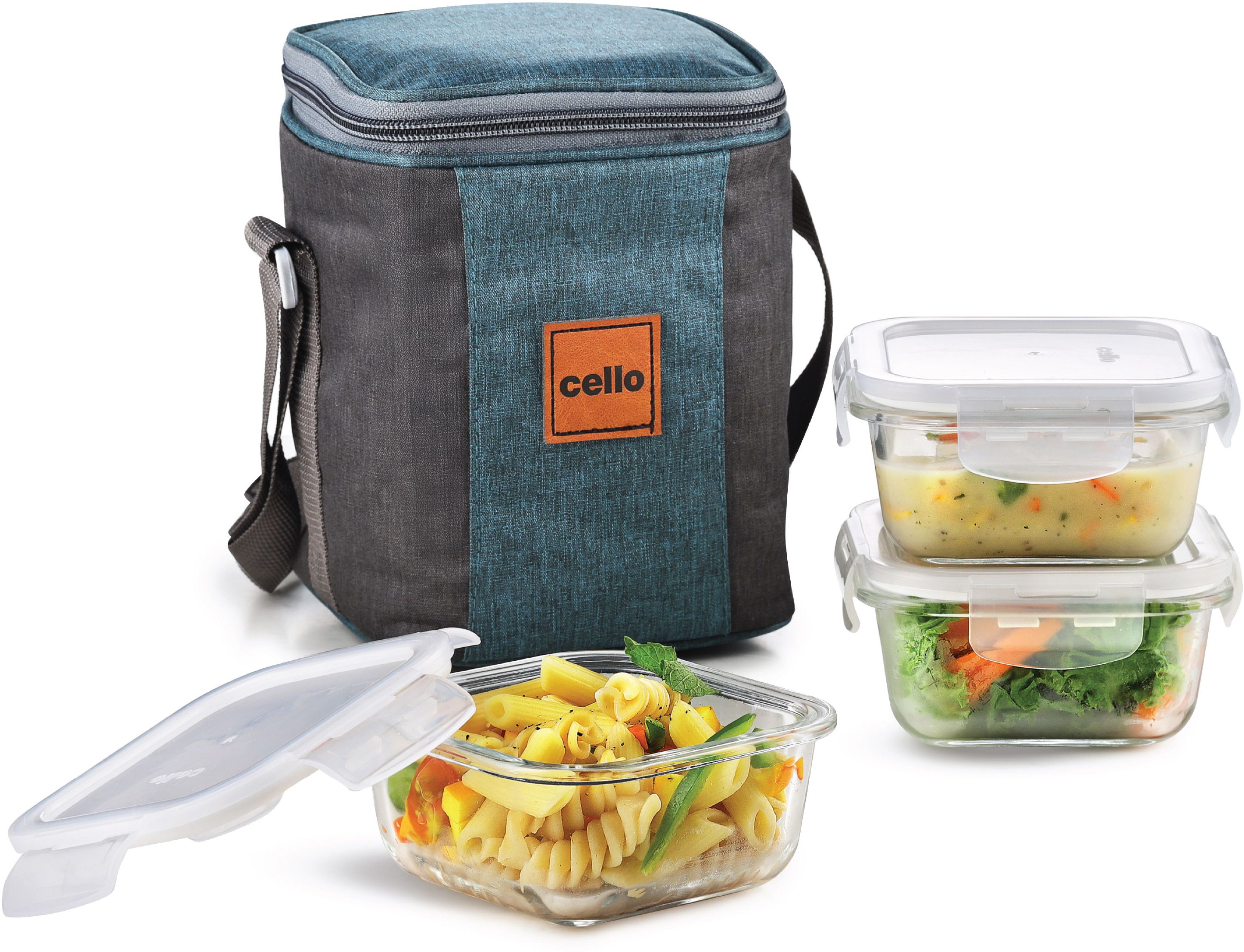 cello Elite Square, Leakproof, Microwave safe (320 ml) 3 Containers Lunch Box-picture-14