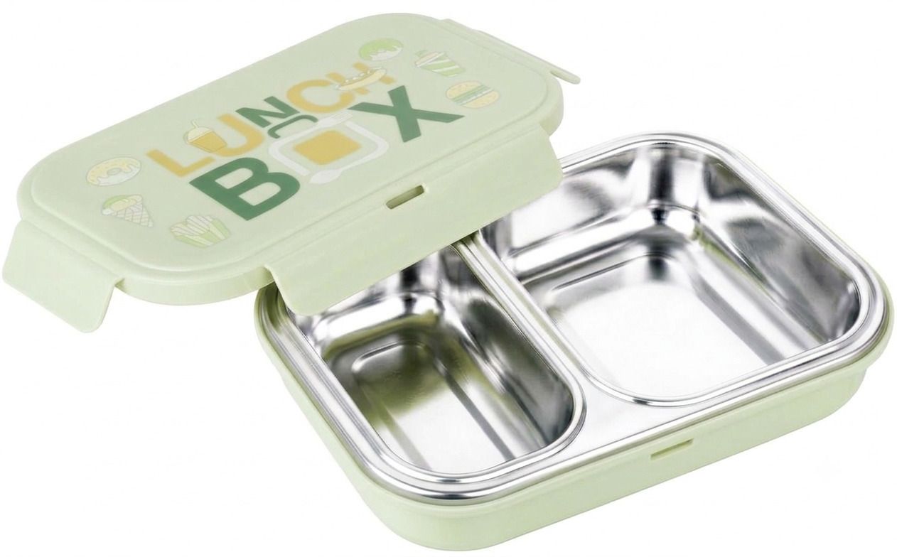 zowish Brunch Steel Lunch Box for Kid, Leakproof Insulated Tiffin Box for School Office 2 Containers Stainless Steel School Lunch Box-picture-17