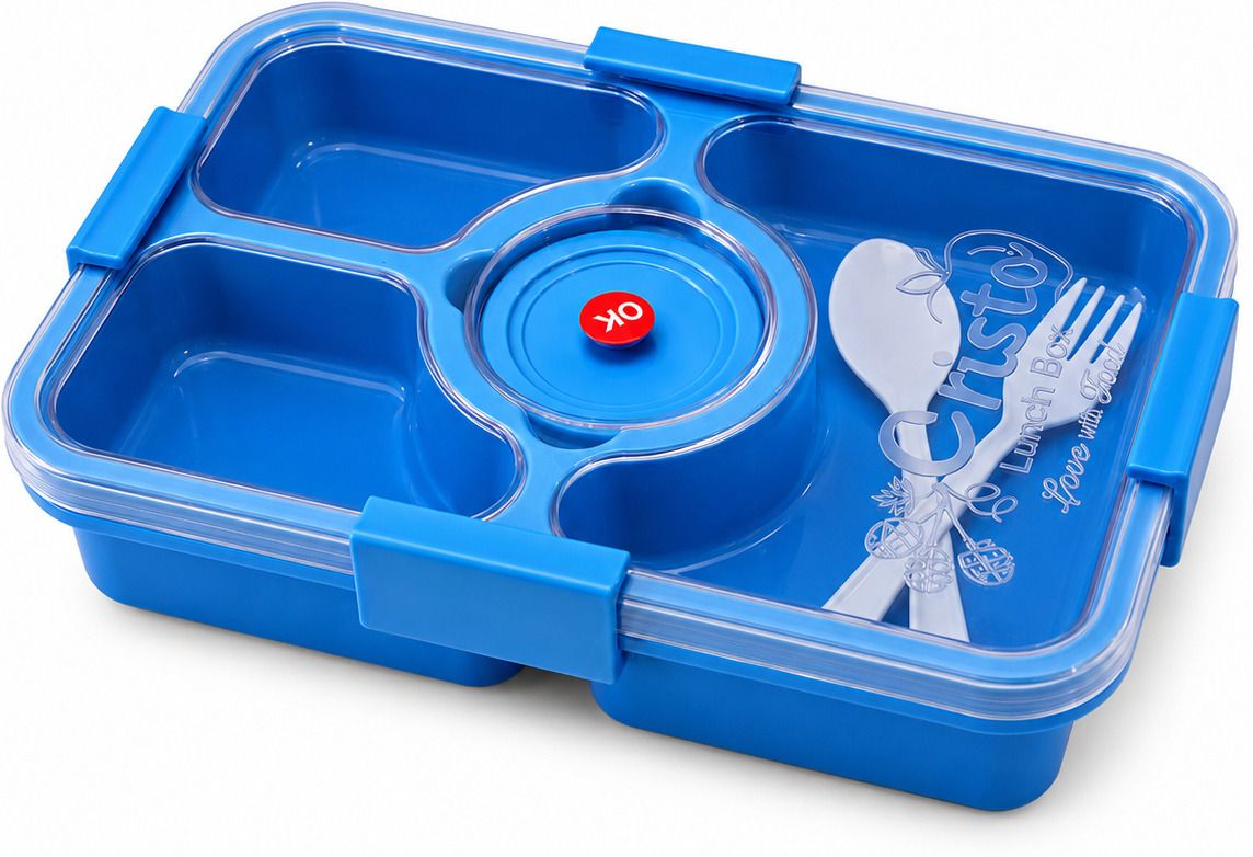 CRISTO LB1000 BLUE 1 Containers Plastic School Lunch Box-image-4