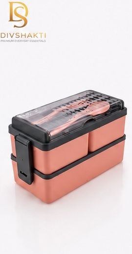 divshakti Lunch Box DS19 2 Containers Plastic Office Lunch Box-picture-16