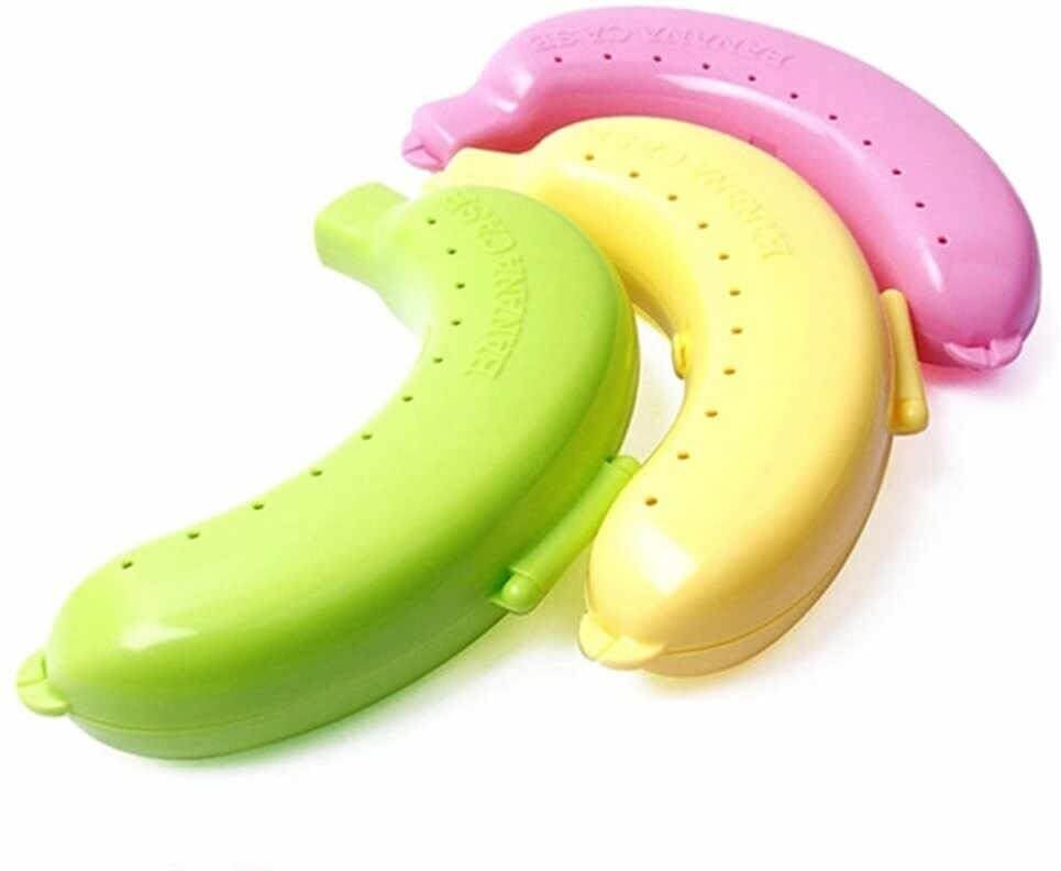 Banana Storage Container Set of 3 BPA-Free Plastic Fruit Case for Lunch Box 3 Containers Plastic School Lunch Box-image-41
