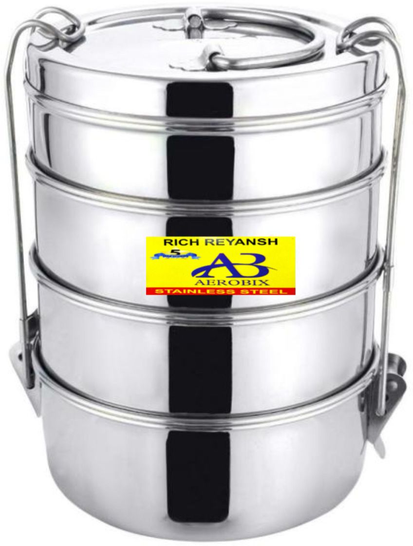 Foods grade 4 Compartment lunch box_7683 4 Containers Stainless Steel Office Lunch Box-image-30