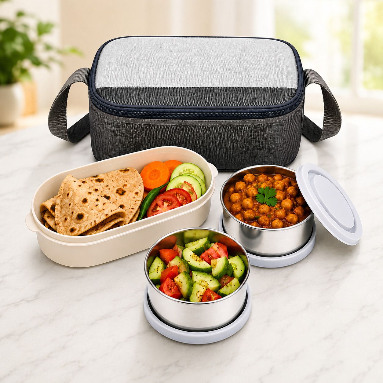 rsp BlissLB116 3 Containers Stainless Steel Office Lunch Box-picture-0