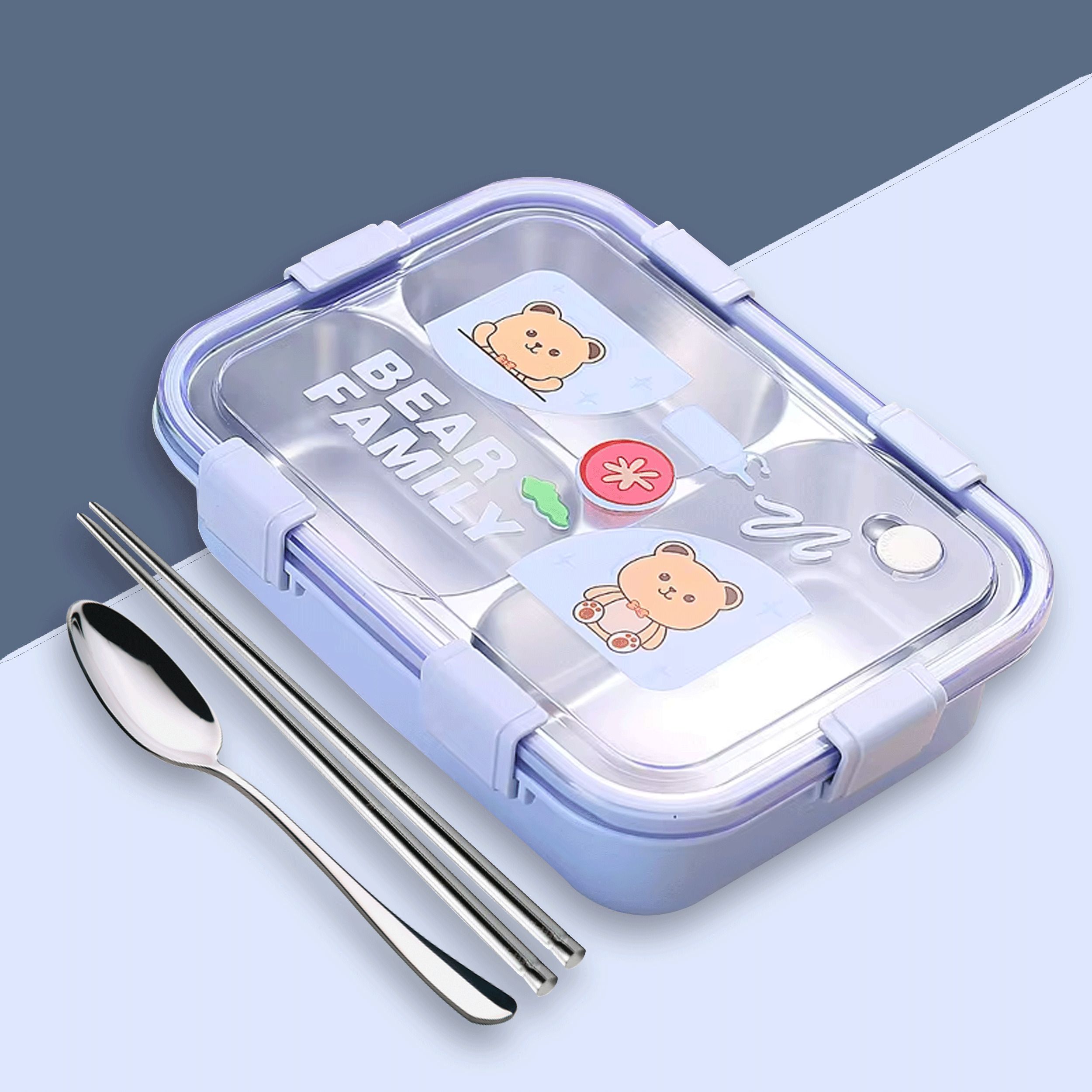 Bento Style Steel Lunch Box for Kids Boys Girls And Men Ideal for Office, School 1 Containers Stainless Steel School Lunch Box-image-20