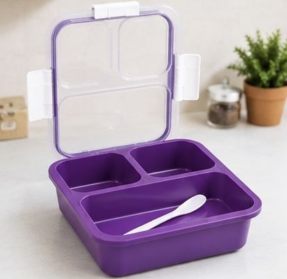 divshakti 3 Compartment Lunch Box 122 3 Containers Plastic School Lunch Box-picture-25
