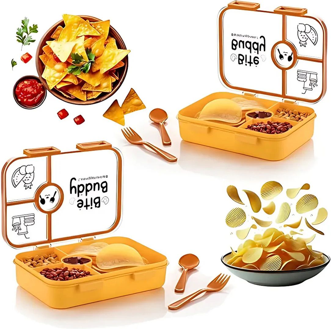 Leak-Resistant Lunch Box 4 Containers Plastic School Lunch Box-image-19