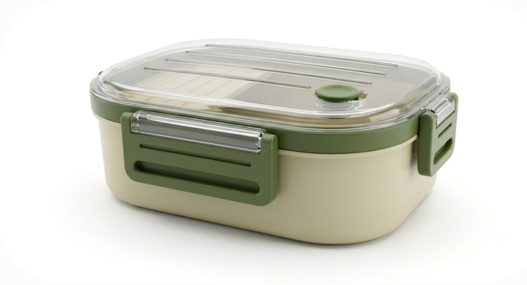 Plastic lunchbox| Spoon & Fork 2 Containers Lunch Box 2 Containers Plastic School Lunch Box-image-45