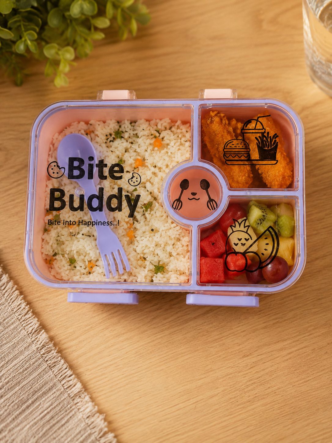 bestt Pink colour premium quality school and office daily use lunch box 1 Containers Plastic School Lunch Box-picture-0