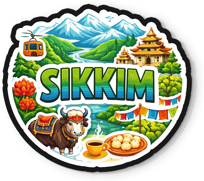 Sikkim 4mm Thick MDF Stylish Souvenir Magnet for Wardrobe & Metal Surface Fridge Magnet Pack of 1-image-21