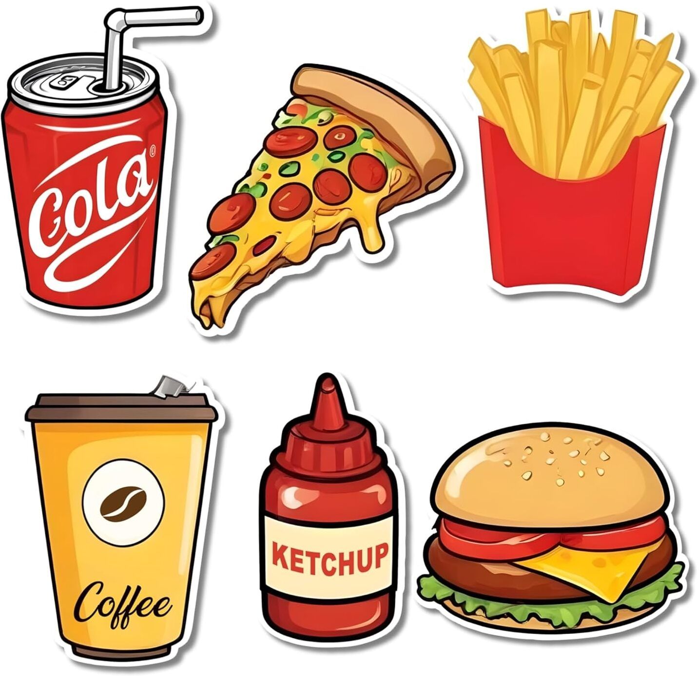 uniquefur Fast Food Vinyl Stickers Pack for Laptop, Bottle & Fridge Fridge Magnet Pack of 1-picture-26