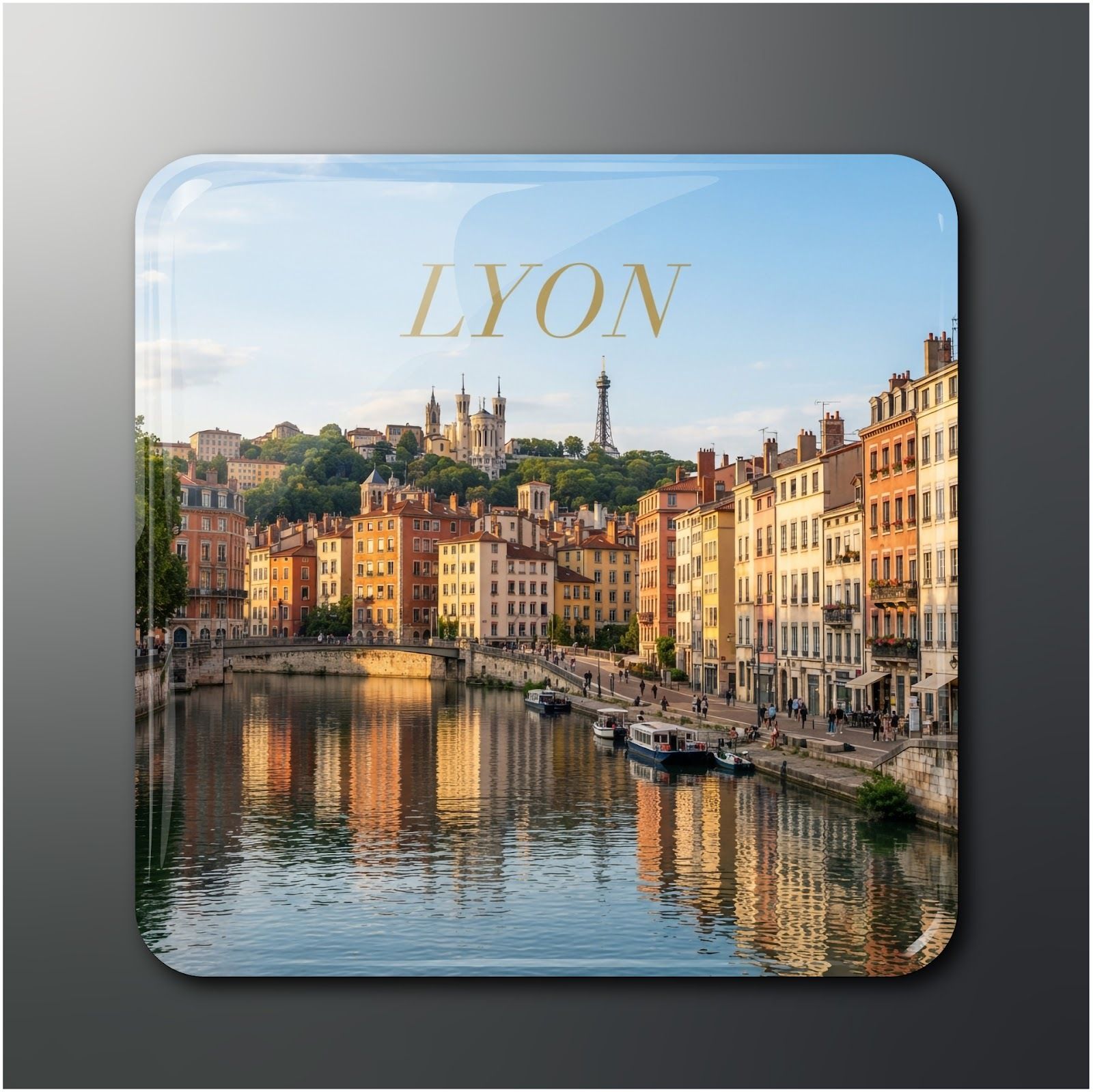 "LYON" Magnet 2x2 in Glossy Finish Pack of 1 Fridge Magnet Pack of 1-image-44