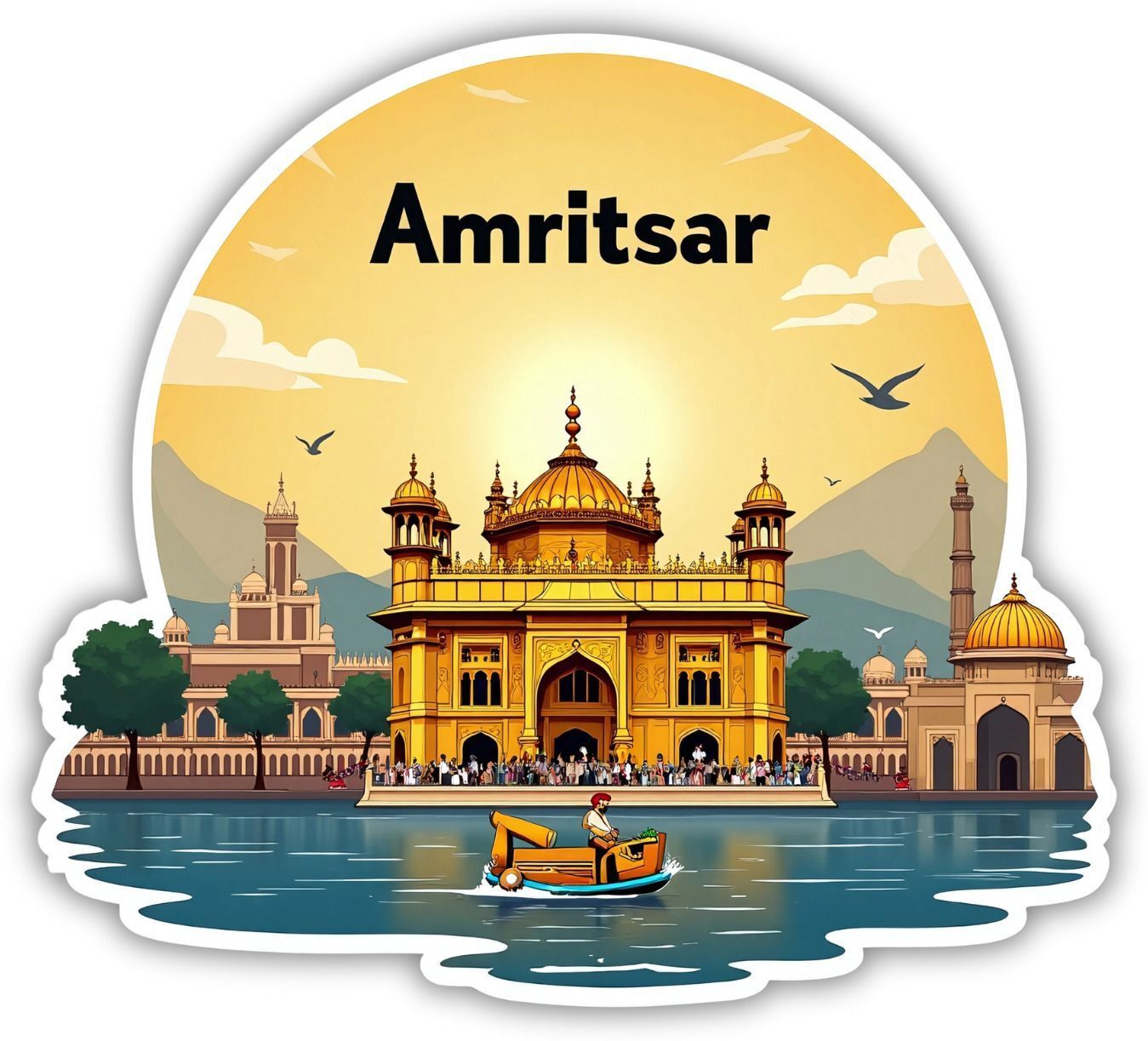 Amritsar Golden Temple Temple Wooden Fridge Magnet For Home & Kitchen Decor Fridge Magnet Pack of 1-image-6