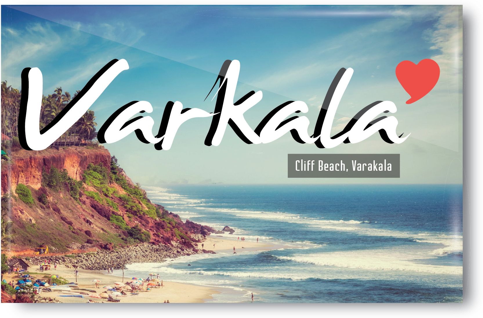peacockride Love Varkala I Cliff Beach I Kerala I Souvenir I Travel Memories I Fridge Magnet Fridge Magnet Pack of 1-picture-25