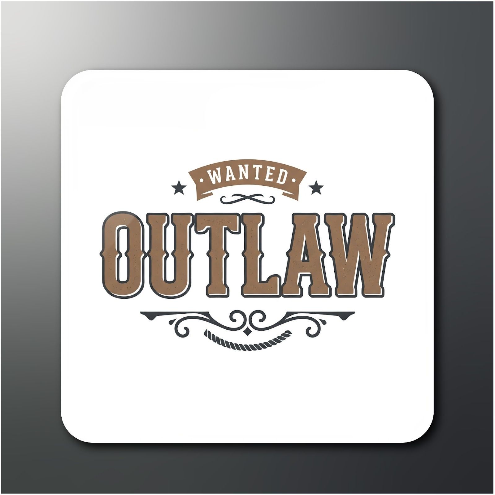 "WANTED OUTLAW" 2x2 in Glossy Magnet (Pack of 1) Fridge Magnet Pack of 1-image-14