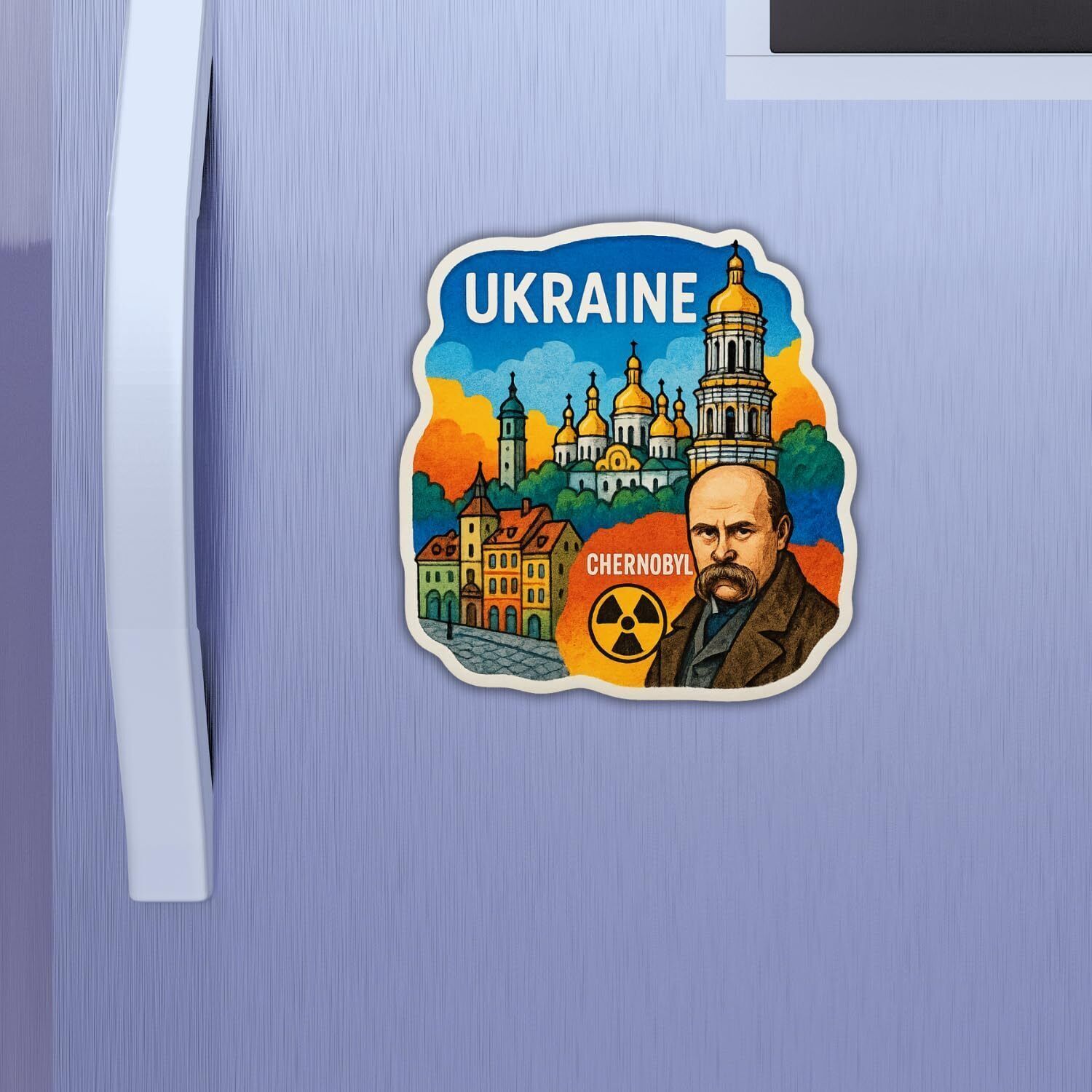 Ukraine Country Theme Wooden Stylish Fridge Magnet for Kitchen & Home Décor Fridge Magnet Pack of 1-image-24