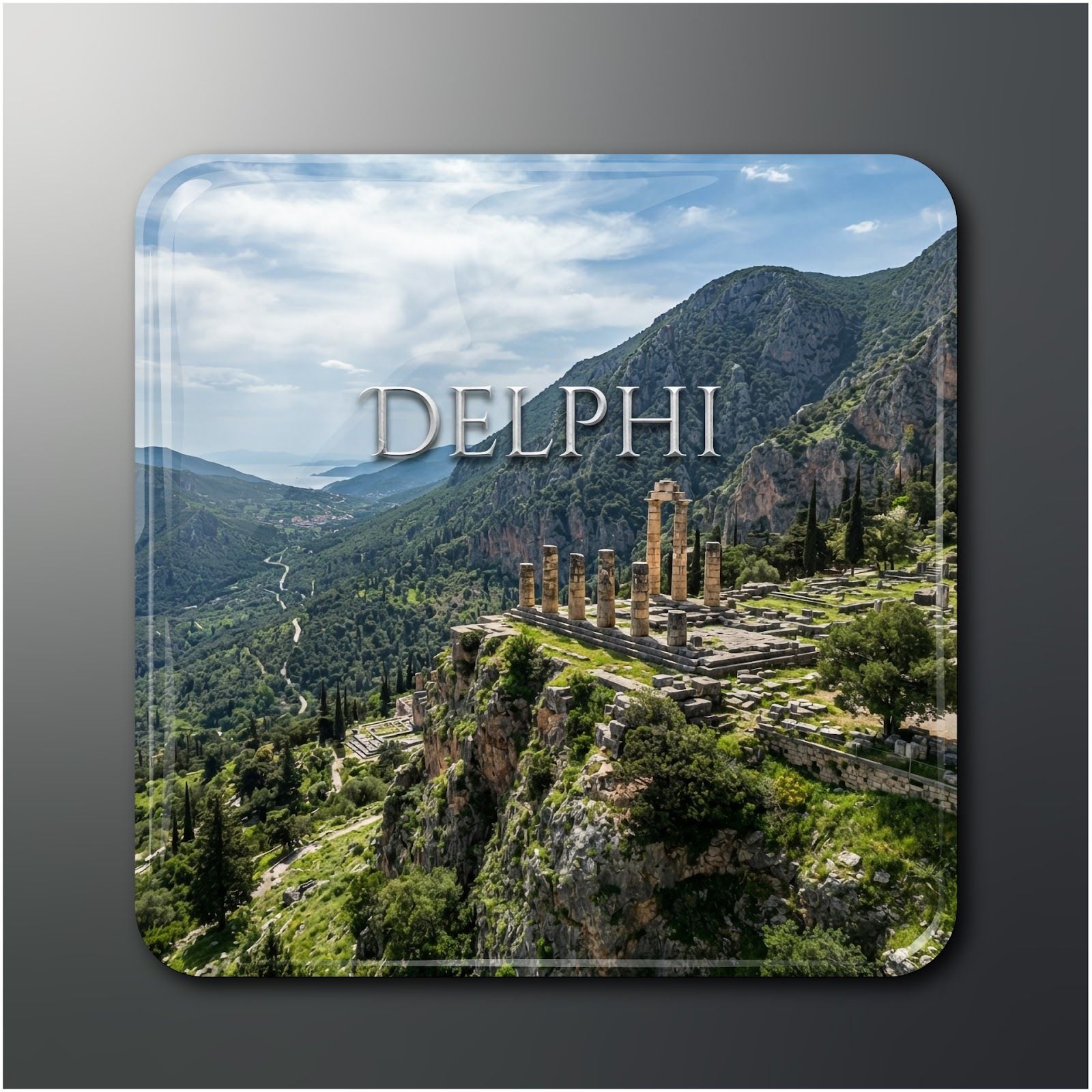 Delphi Greece Souvenir Magnet 2x2 in Pack of 1 Fridge Magnet Pack of 1-image-44