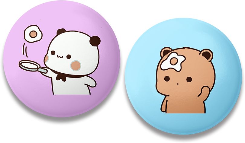 Bubu Dudu Fridge Magnets 58mm Metal Back design4 Fridge Magnet Pack of 2-image-29