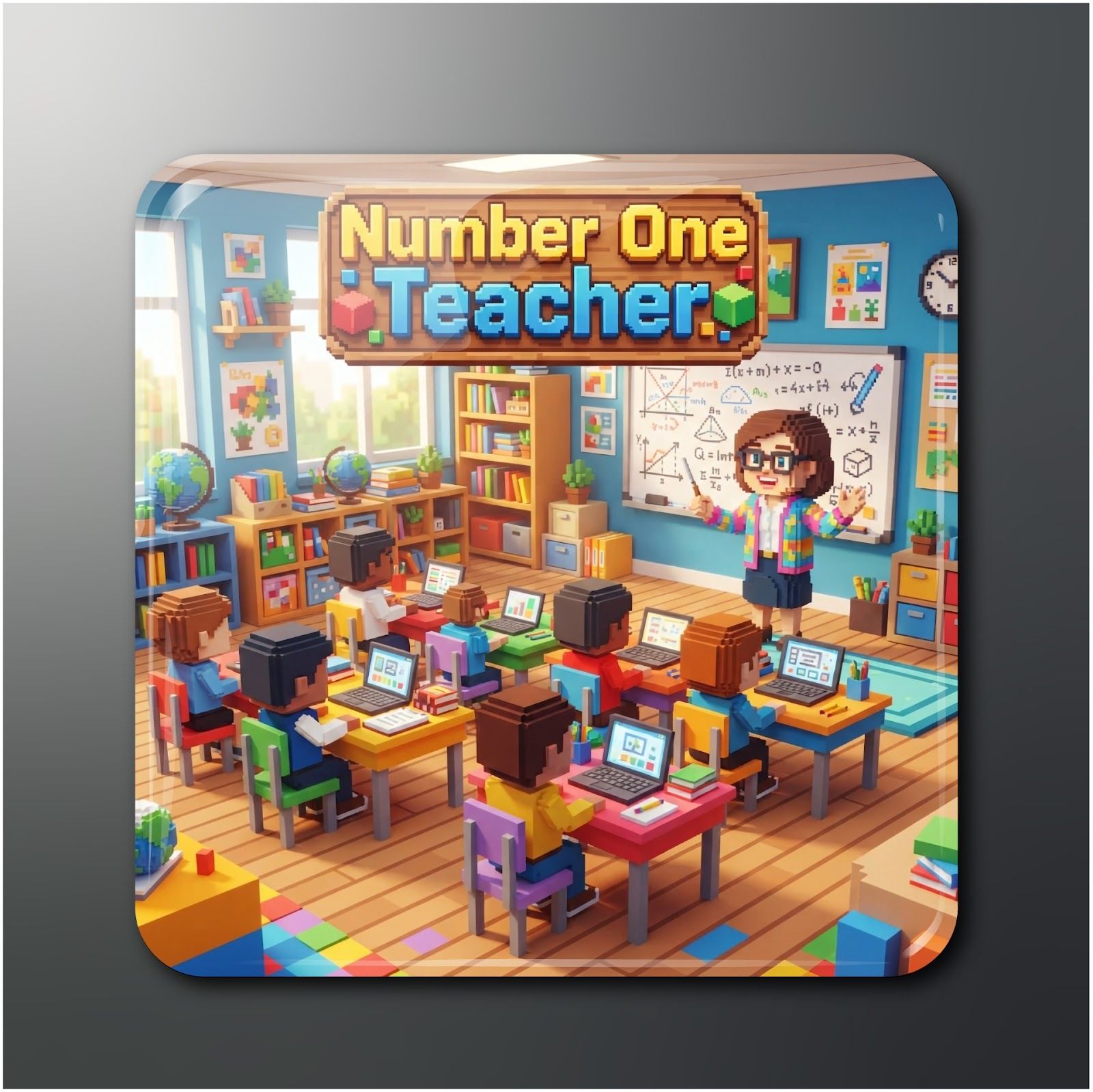 "Number One Teacher" 2x2 Magnet Glossy Pack of 1 Fridge Magnet Pack of 1-image-41