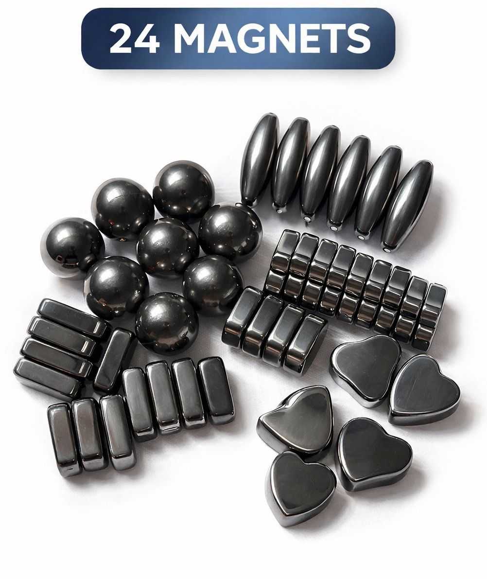 Magnetic Toy 24 pcs – 5 Shapes Magnetic Shape Set for Kids Multipurpose Office Magnets Pack of 24