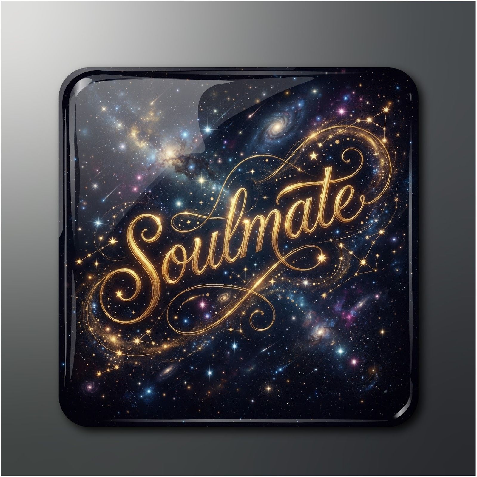 Soulmate Galaxy Magnet 2x2 in Glossy Pack of 1 Fridge Magnet Pack of 1-image-34